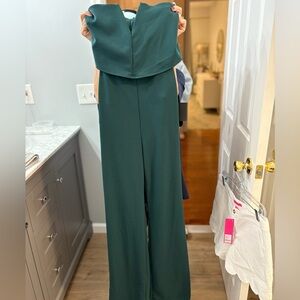 Lulu's Hunter Green Wide Leg Jumpsuit